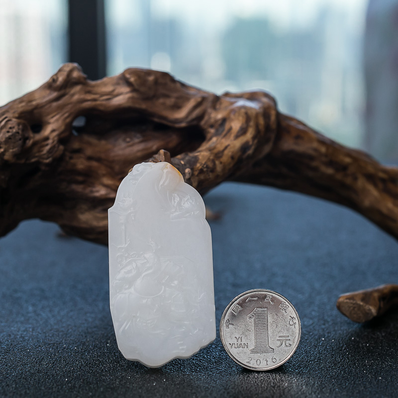 和田玉关公吊坠-红掌柜