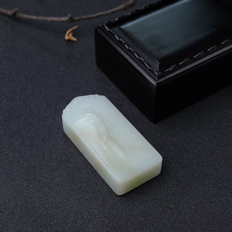 天然和田白玉关公吊坠-红掌柜