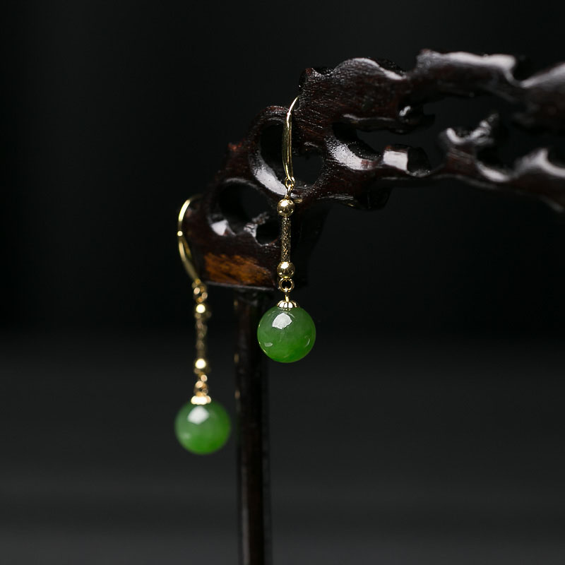 天然和田玉耳坠-红掌柜