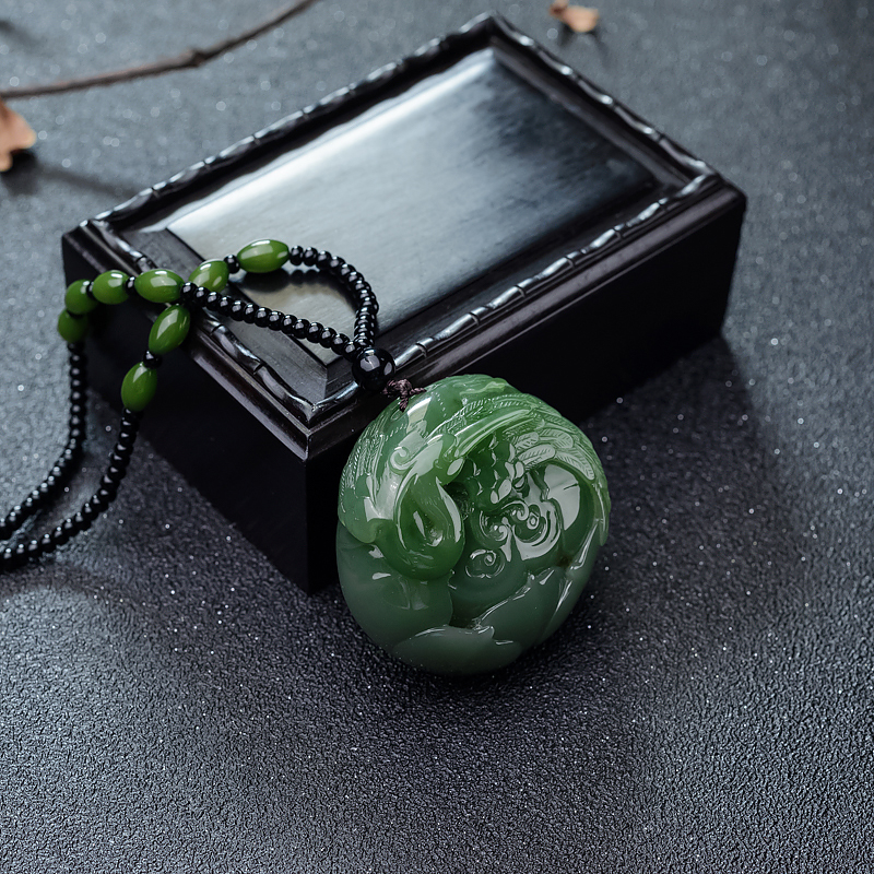 山料和田碧玉吊坠-红掌柜