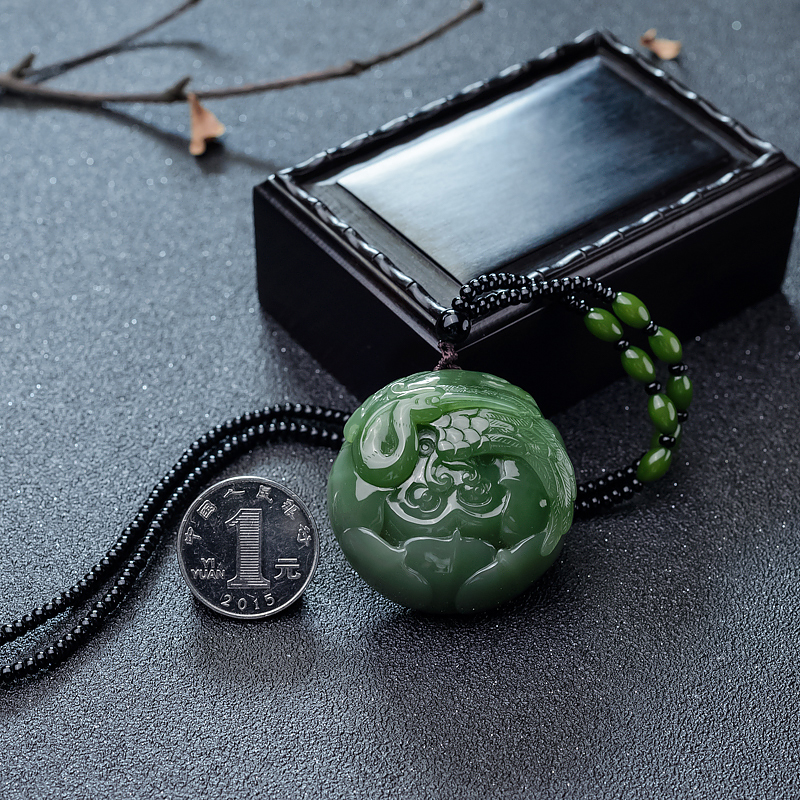 和田碧玉一鹭莲升-红掌柜