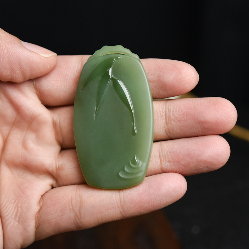 山料和田碧玉吊坠-红掌柜