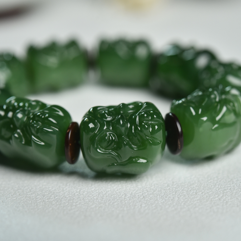 和田玉罗汉头手串-红掌柜