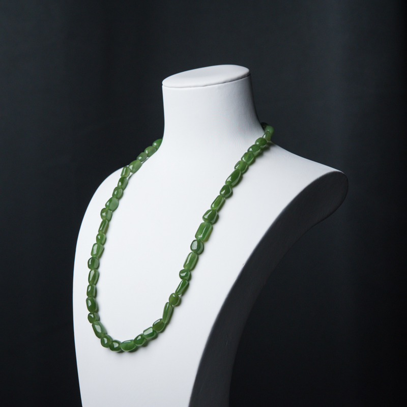 俄罗斯和田碧玉随形项链-红掌柜