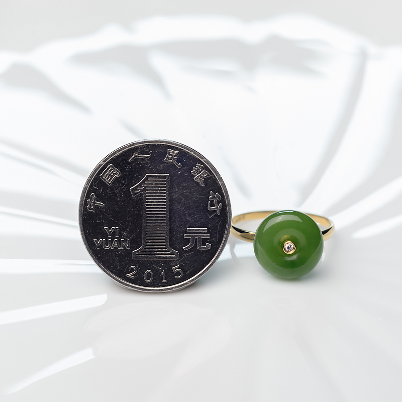 和田碧玉平安扣戒指-红掌柜