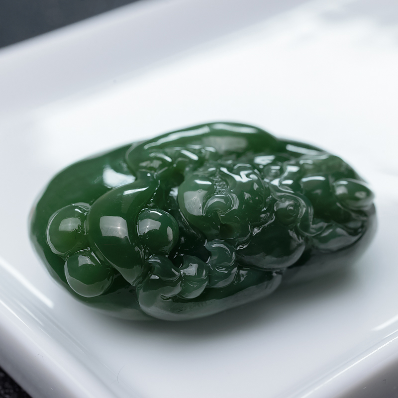 山料和田碧玉貔貅吊坠-红掌柜