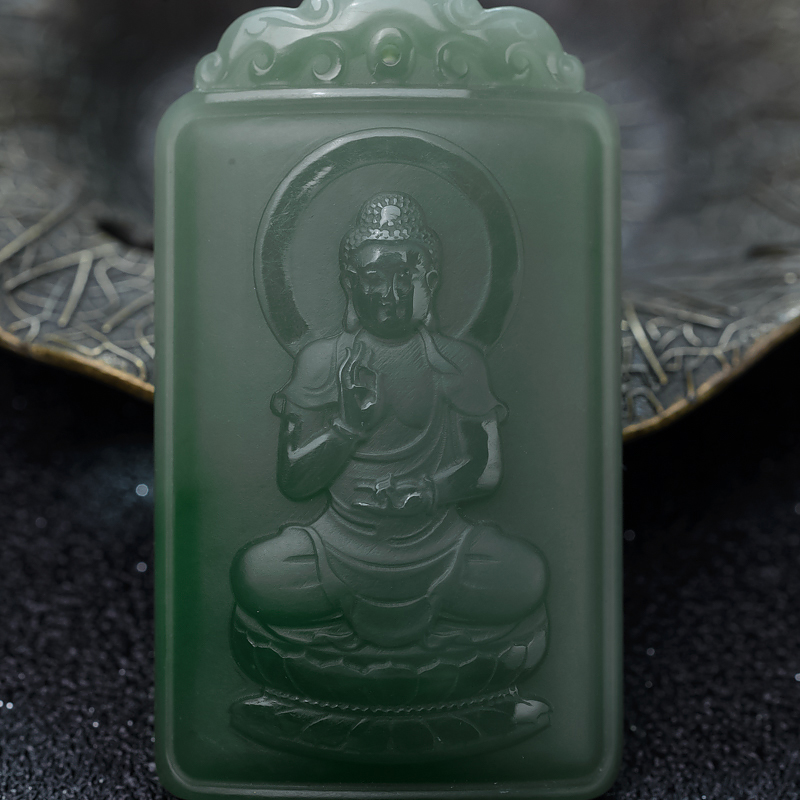 天然和田玉大日如来吊坠-红掌柜