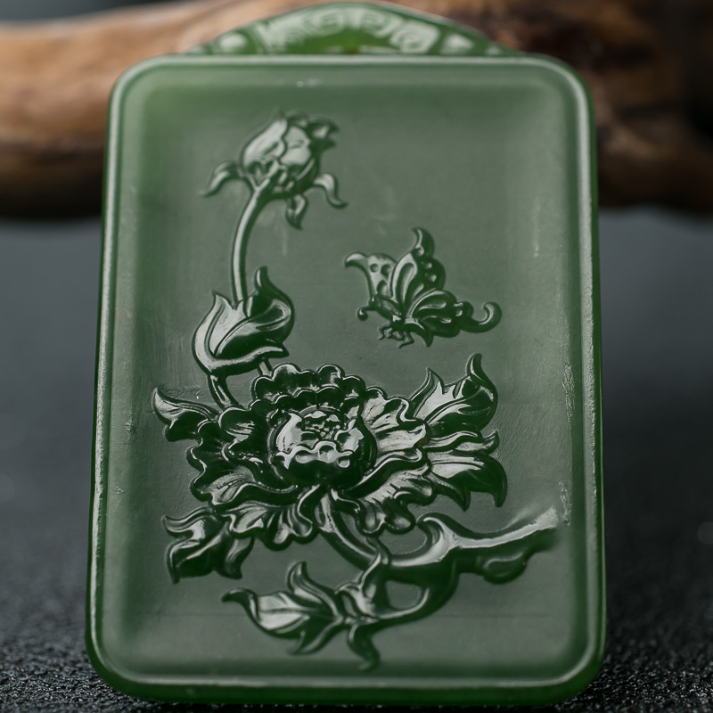 和田玉蝶恋花挂坠-红掌柜