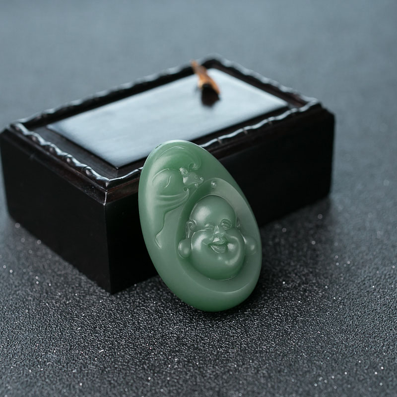 天然俄罗斯山料和田碧玉吊坠-红掌柜