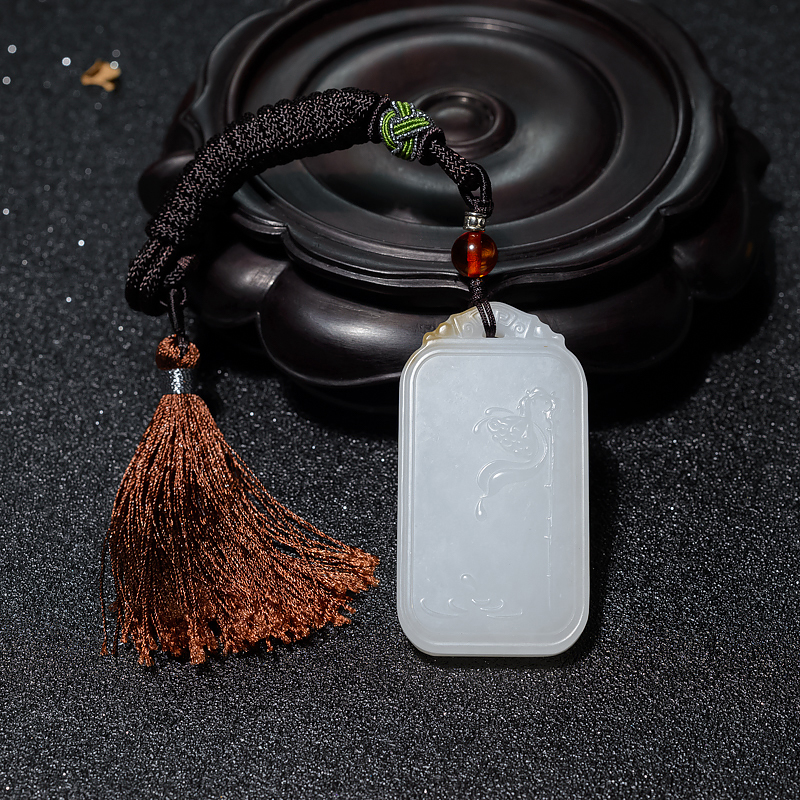 山料和田白玉一品清廉吊坠-红掌柜