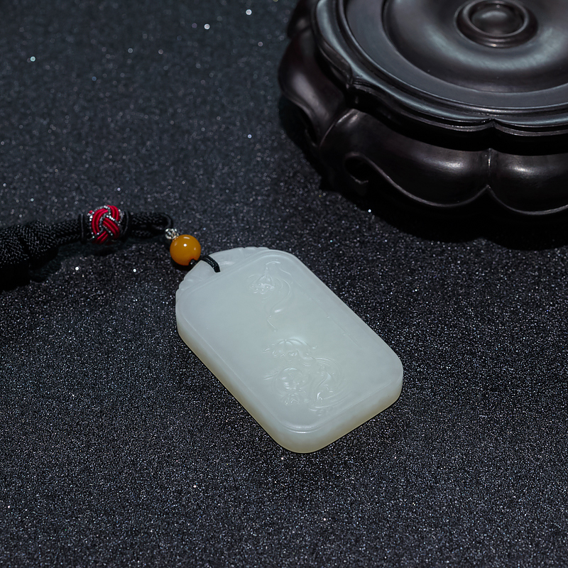 山料和田白玉连年有余吊坠-红掌柜