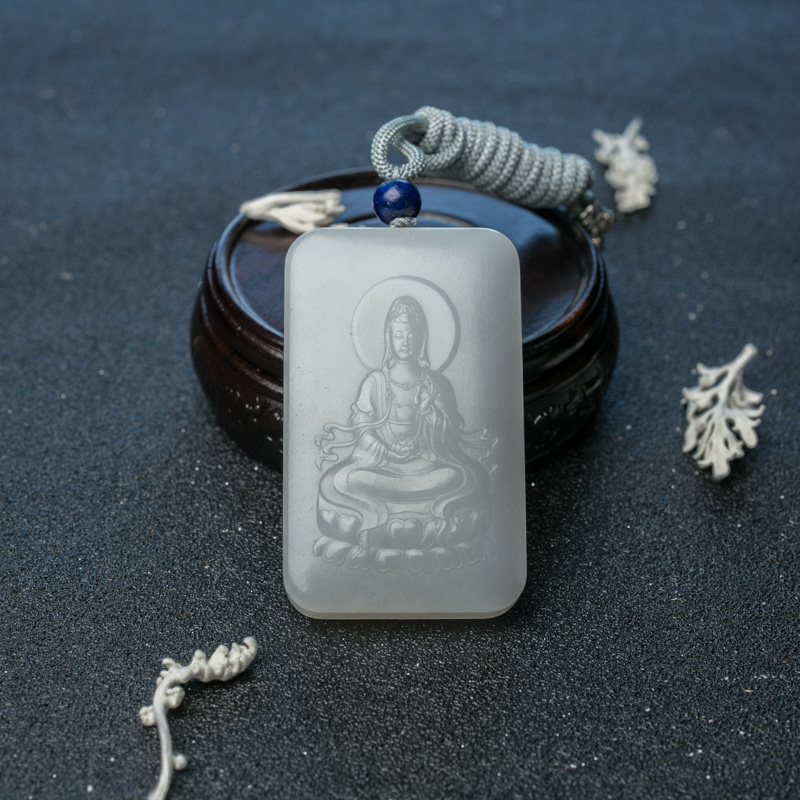 山料和田白玉观音吊坠-红掌柜