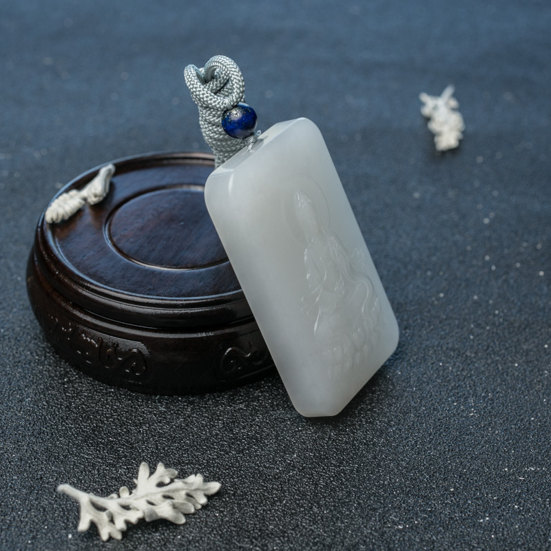 山料和田玉观音吊坠-红掌柜