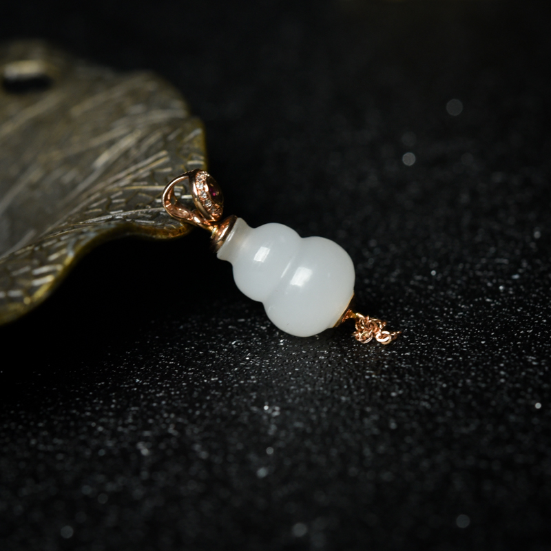 青海山料和田白玉葫芦吊坠-红掌柜