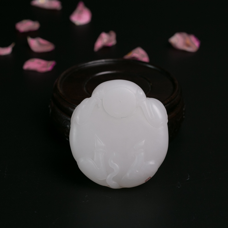 和田玉招财猪手把件-红掌柜