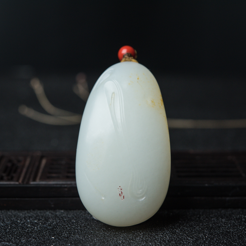 籽料和田白玉弥勒佛挂坠-红掌柜