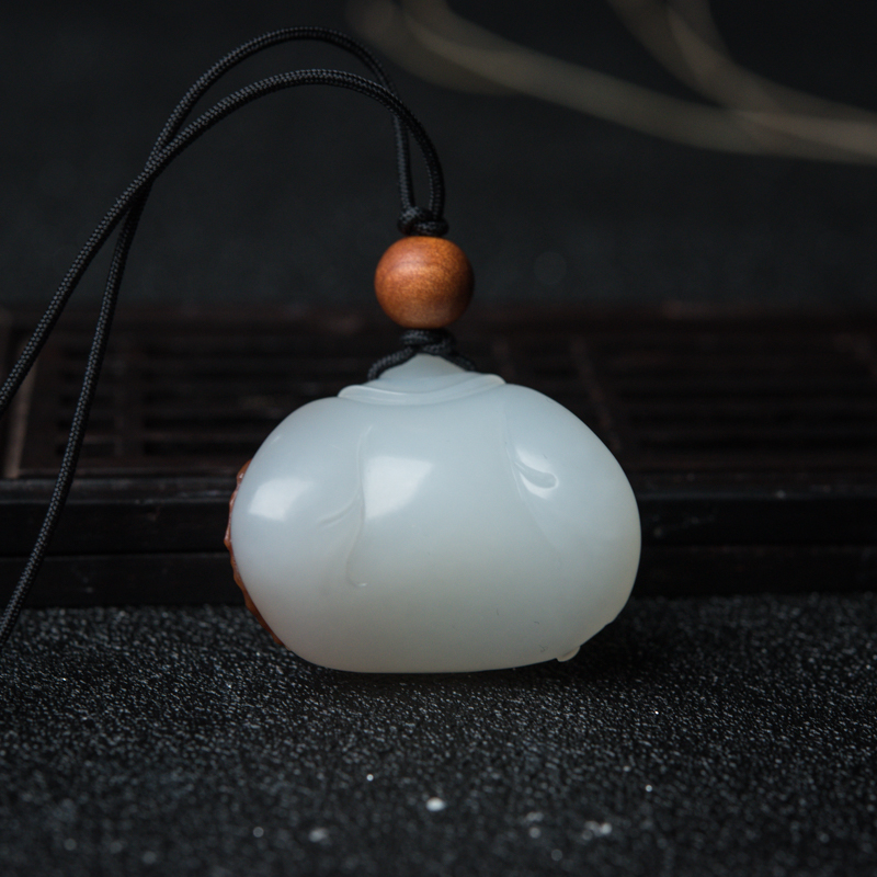 和田玉弥勒佛吊坠-红掌柜