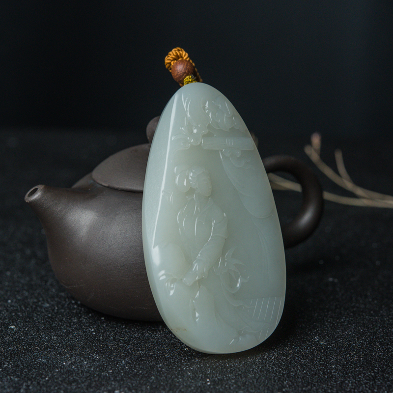 籽料和田白玉吊坠-红掌柜