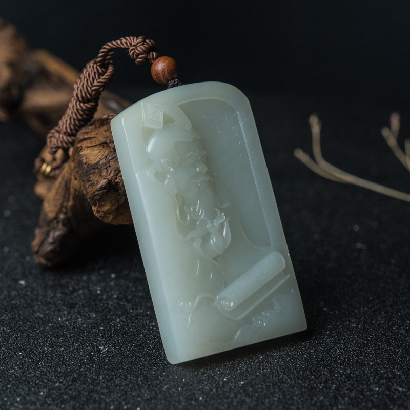 籽料和田玉老子吊坠-红掌柜