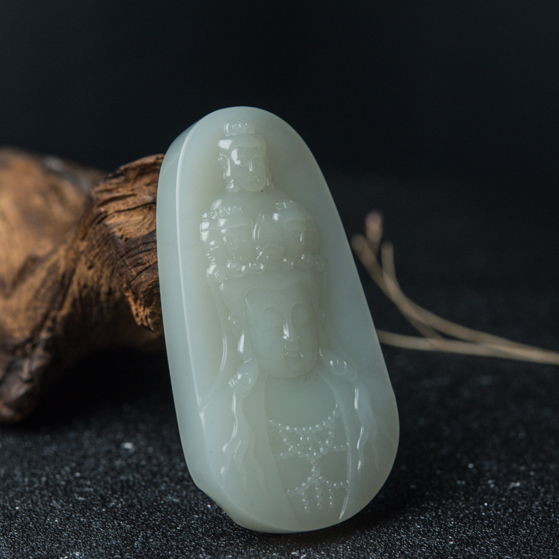 籽料和田青白玉吊坠-红掌柜