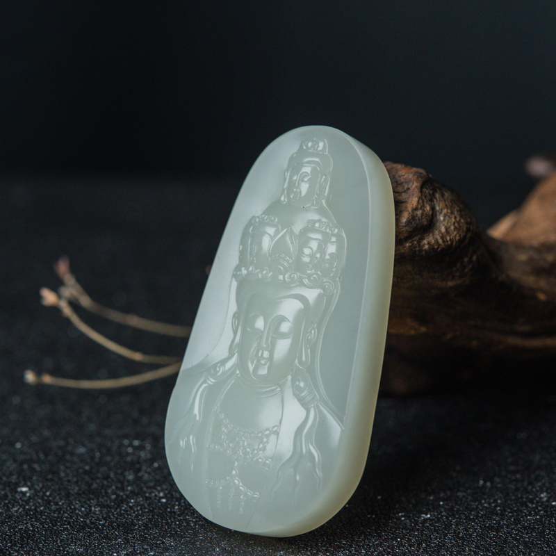 籽料和田玉观音吊坠-红掌柜