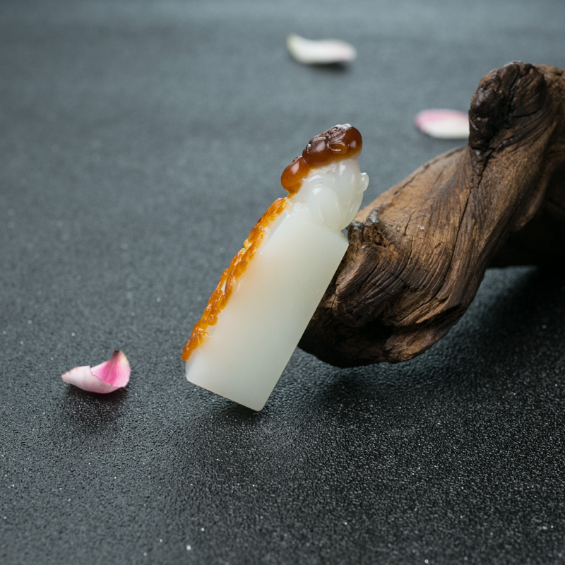 山料和田玉喜上眉俏印章-红掌柜