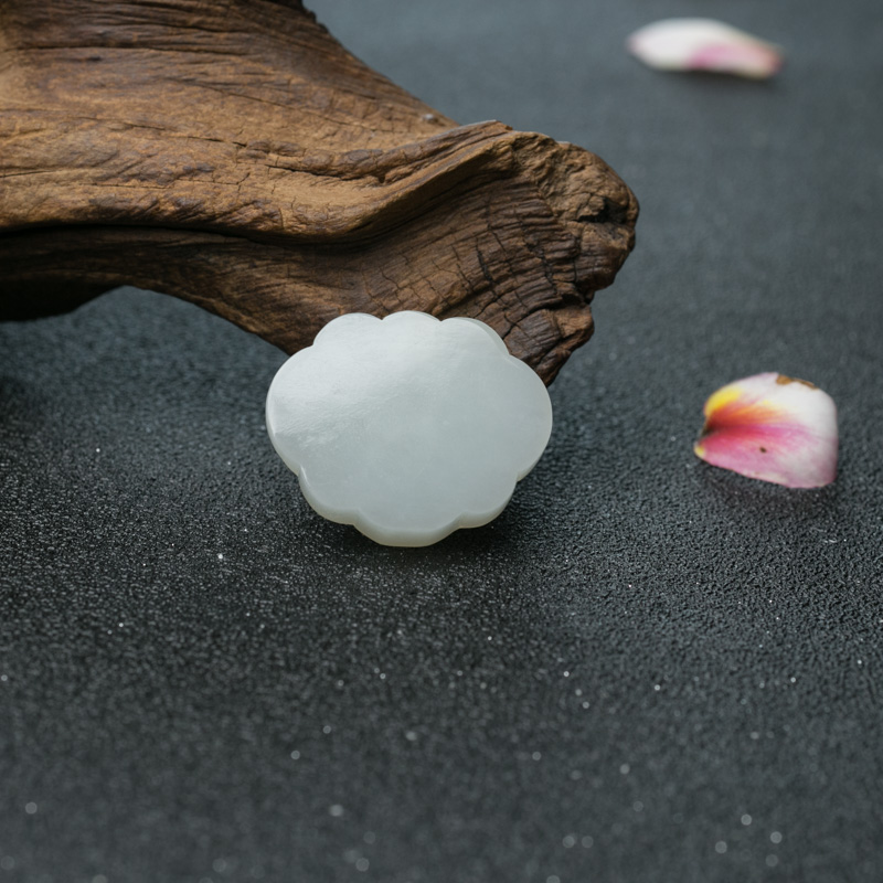 山料和田玉宝宝锁吊坠-红掌柜