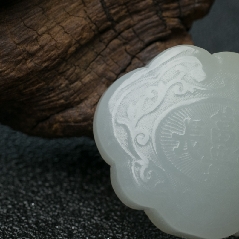 天然和田玉宝宝锁吊坠-红掌柜