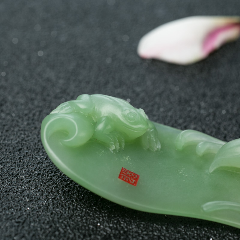 天然和田玉连生贵子吊坠-红掌柜