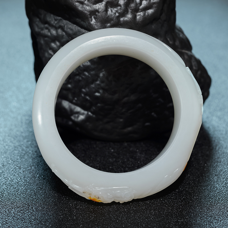 和田白玉龙凤手镯