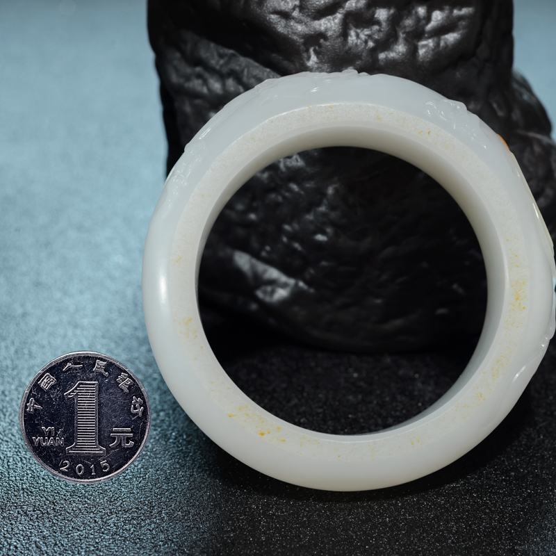 天然和田白玉龙凤手镯