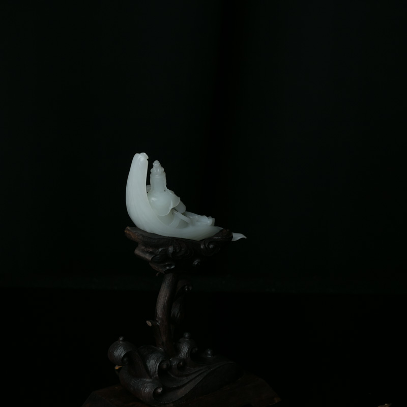 山料和田白玉观音摆件-红掌柜