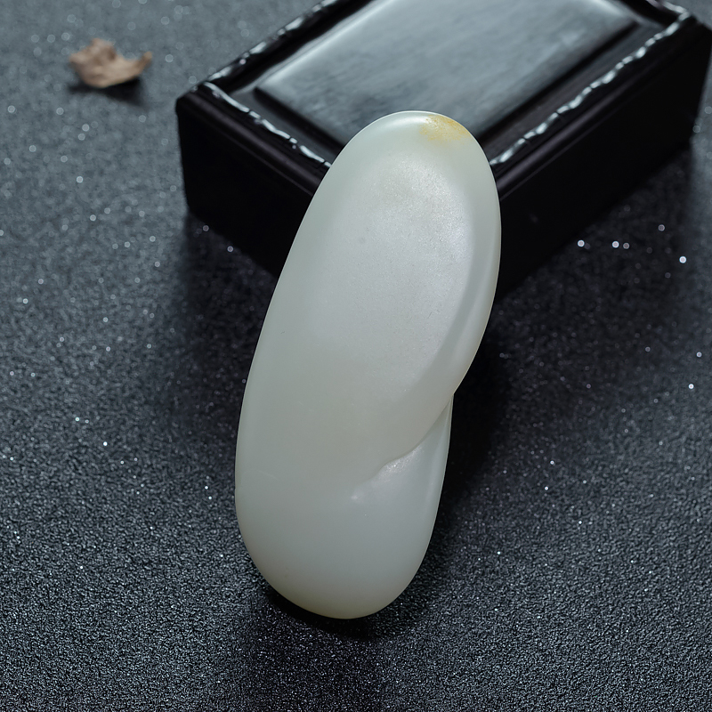 天然山料和田白玉手把件-红掌柜