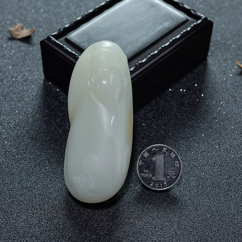 和田白玉手把件-红掌柜