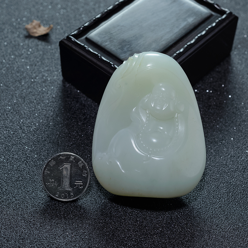 和田青白玉手把件-红掌柜