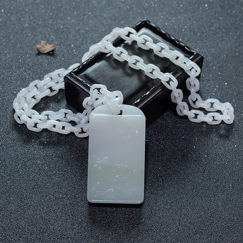 天然山料和田白玉山项链-红掌柜