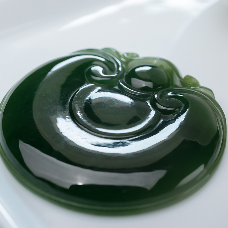 山料和田碧玉如意吊坠-红掌柜