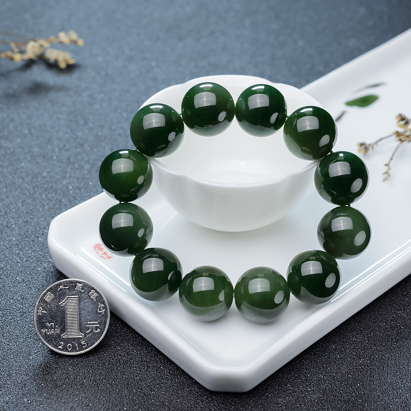 和田碧玉单圈手串-红掌柜