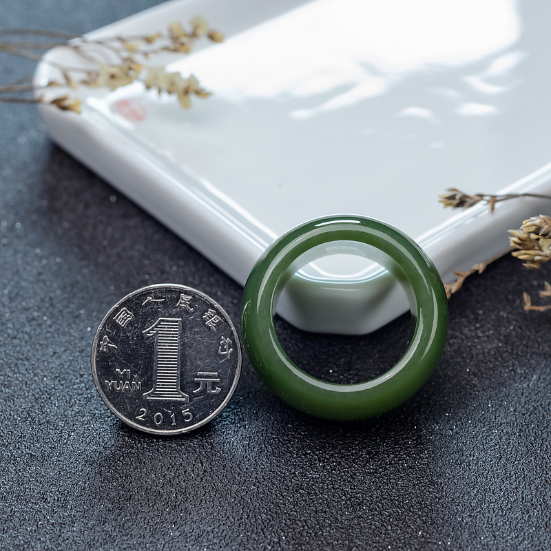 和田碧玉戒指-红掌柜