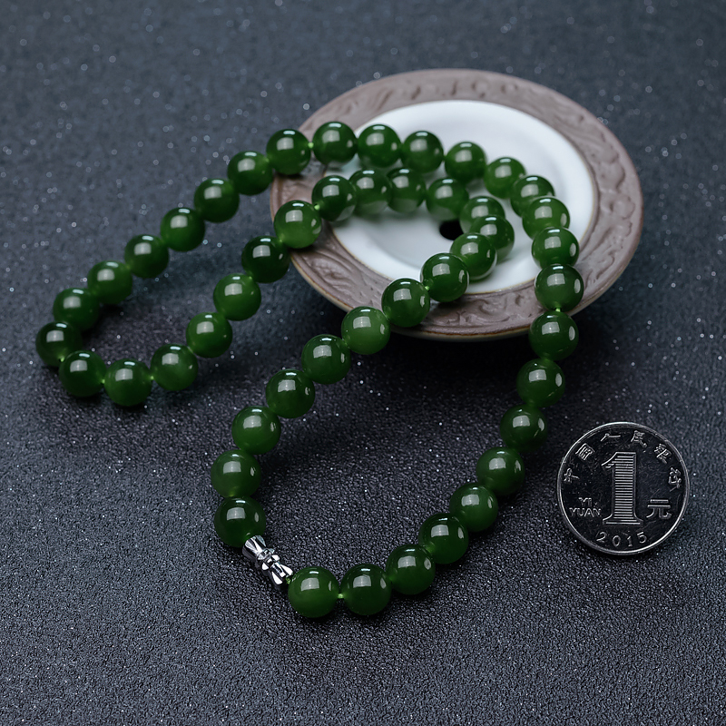 俄罗斯天然和田玉项链-红掌柜