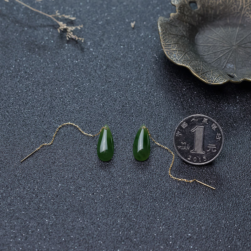 和田碧玉耳坠-红掌柜