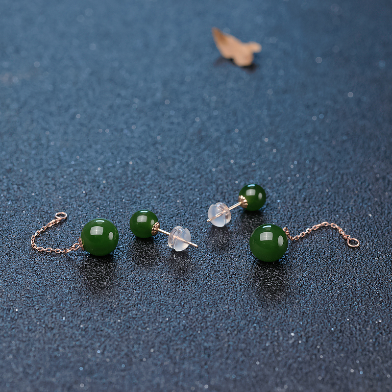 和田玉耳坠-红掌柜