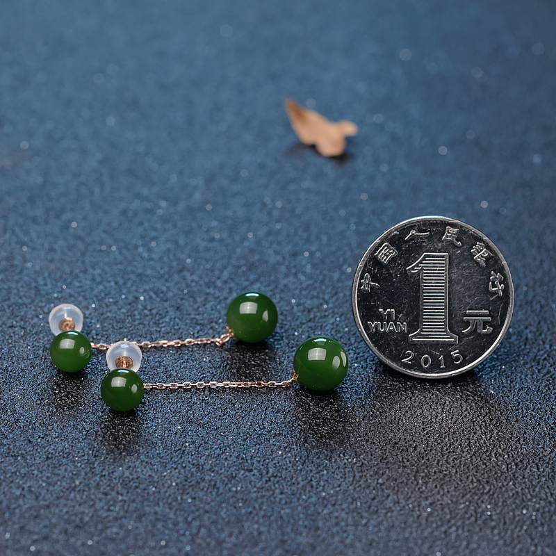 俄罗斯和田玉耳坠-红掌柜