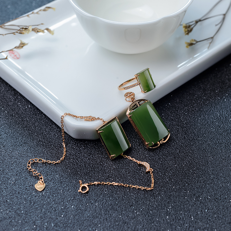 山料和田碧玉套装-红掌柜