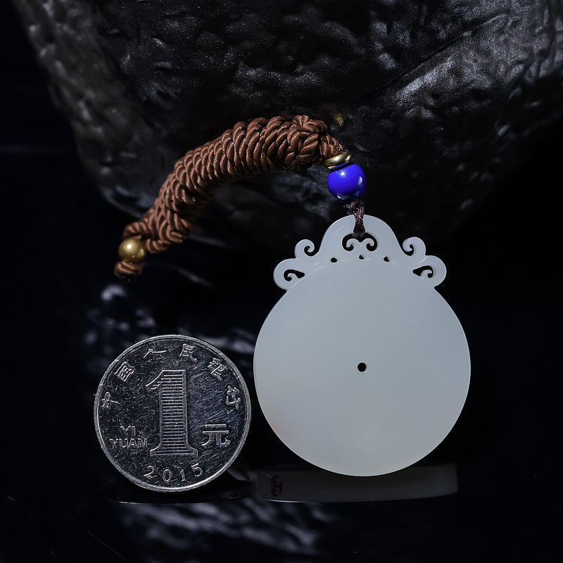 新疆籽料和田白玉平安扣吊坠-红掌柜