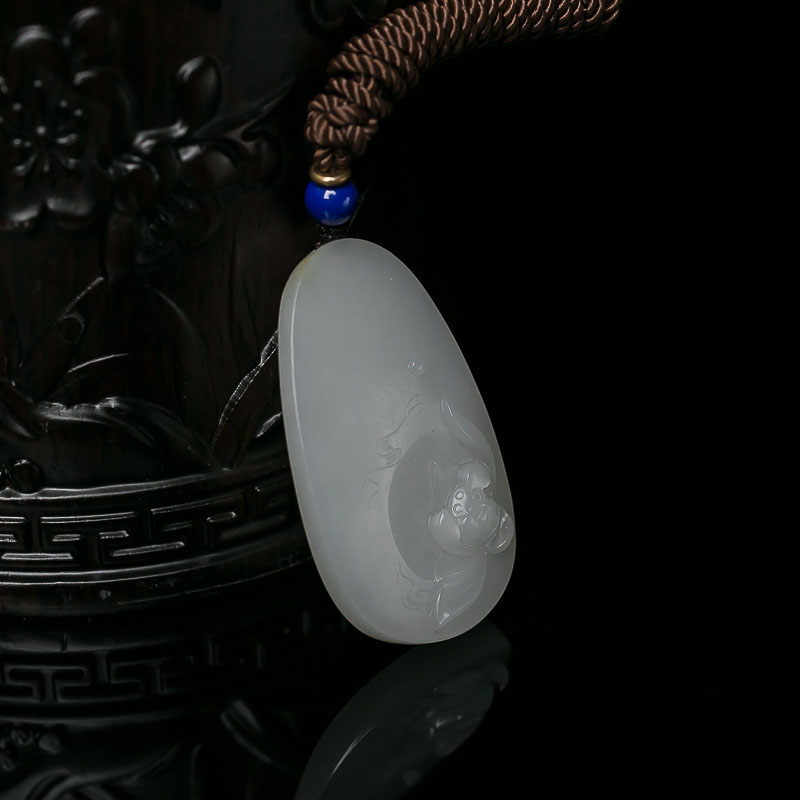 籽料和田玉莲花吊坠-红掌柜