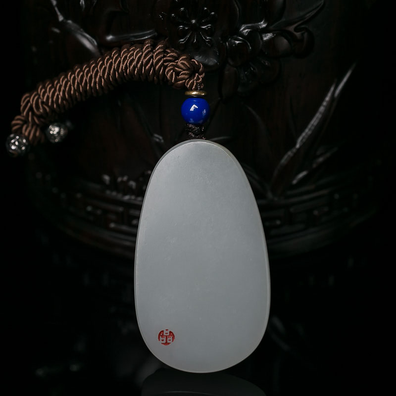 和田玉莲花吊坠-红掌柜