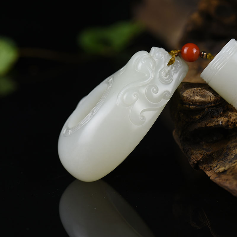 籽料和田白玉手把件-红掌柜