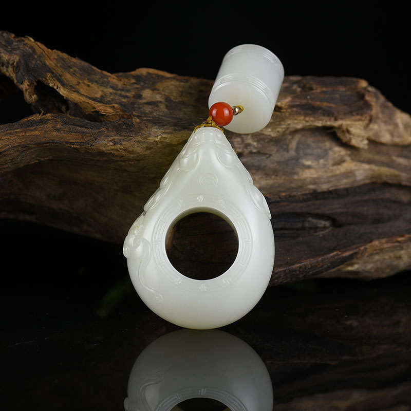 新疆和田白玉貔貅手把件-红掌柜