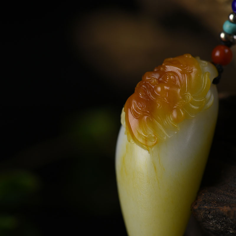 籽料俏色和田玉钟馗-红掌柜